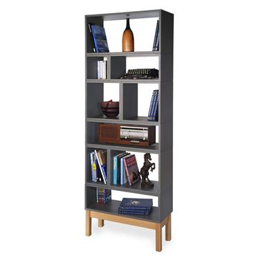 Solid Timber, Stained Box Shelving Unit, 750 x 1850 x 300 with pedestal