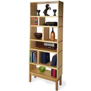 Solid Timber, Natural Box Shelving Unit, 750 x 1850 x 300 with Pedestal