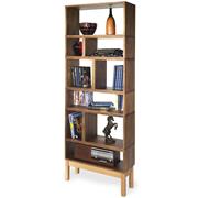 Solid Timber Stained Box Shelving Unit, 750 x 1850 x 300 with Pedestal